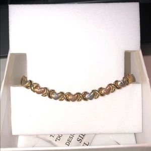 X and Heart Stampato bracelet in 10k